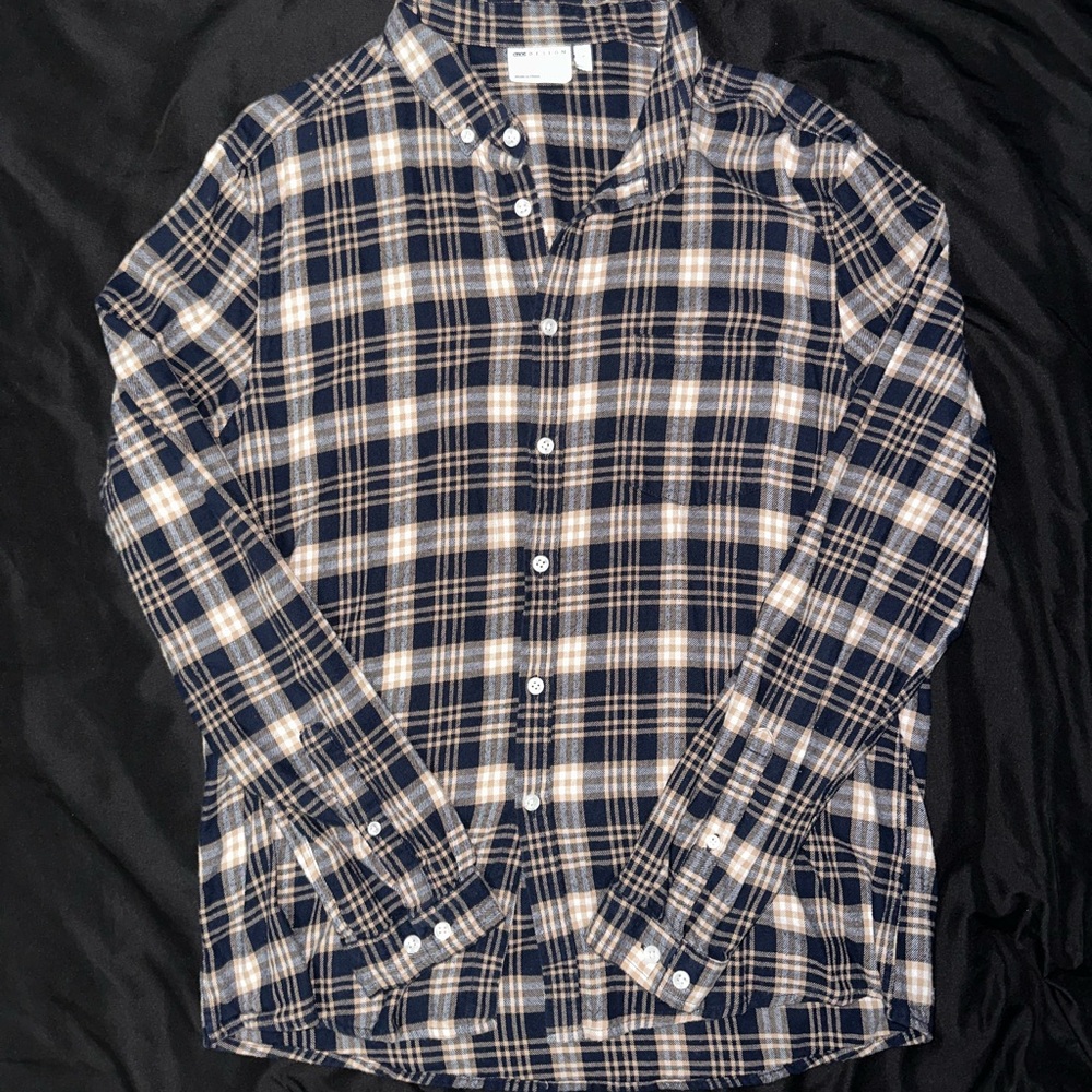 ASOS Checkered Navy and Cream Shirt